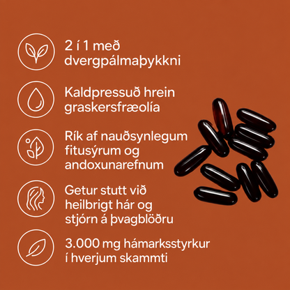 Easevol™ styður við heilbrigði nýrna, vellíðan í þvagfærum og heilbrigt hár — fyrir meira jafnvægi innan frá.