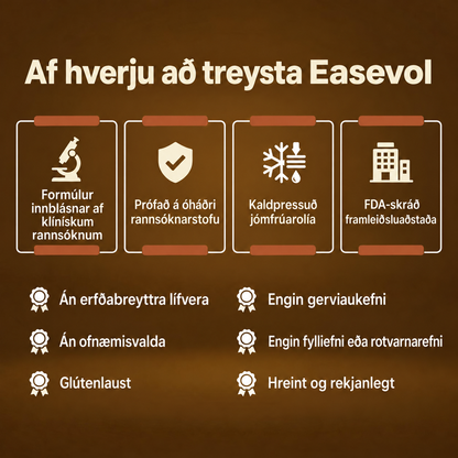 Easevol™ styður við heilbrigði nýrna, vellíðan í þvagfærum og heilbrigt hár — fyrir meira jafnvægi innan frá.