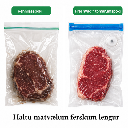FreshVac™ – Rafmagns tómarúmsdæla fyrir matvæli með 5 pokum